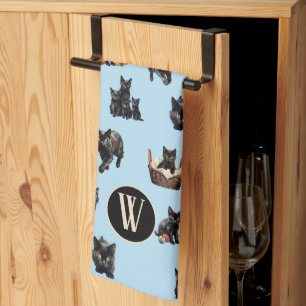 Chats noirs Motif serviette de cuisine
