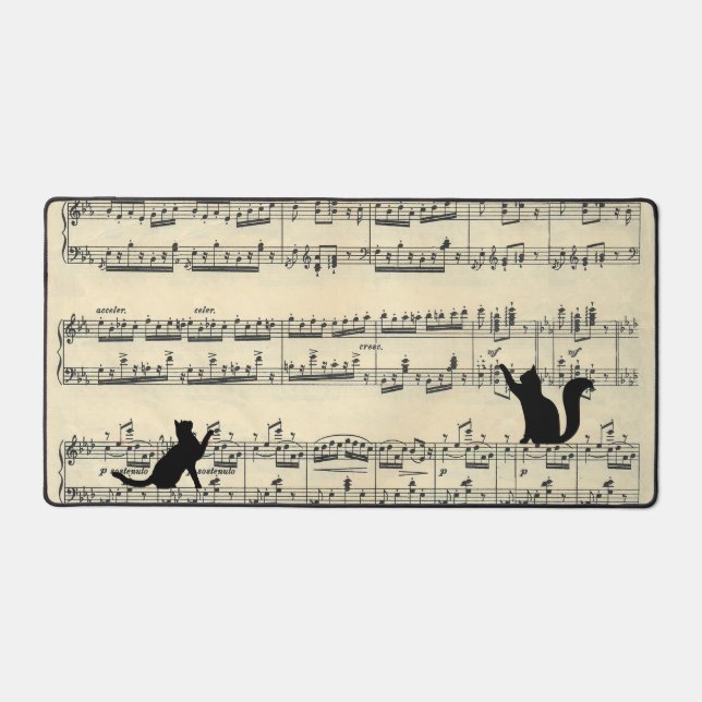 Chats noirs sur feuille de musique (Recto)