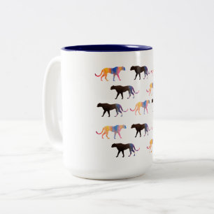 Chats Puma Aquarelle Mug à deux tons