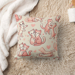 Chats romantiques Motif Coussin Saint Valentin Cad