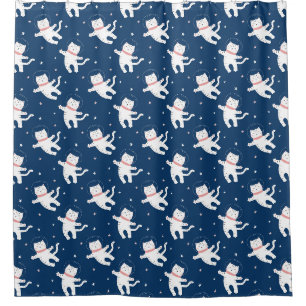Chats Space adorable Motif Douche rideau