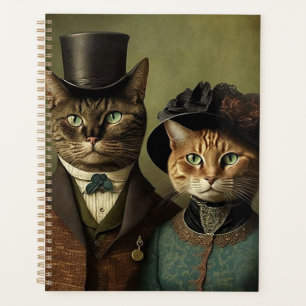 Chats surréalistes portant des vêtements fantaisis