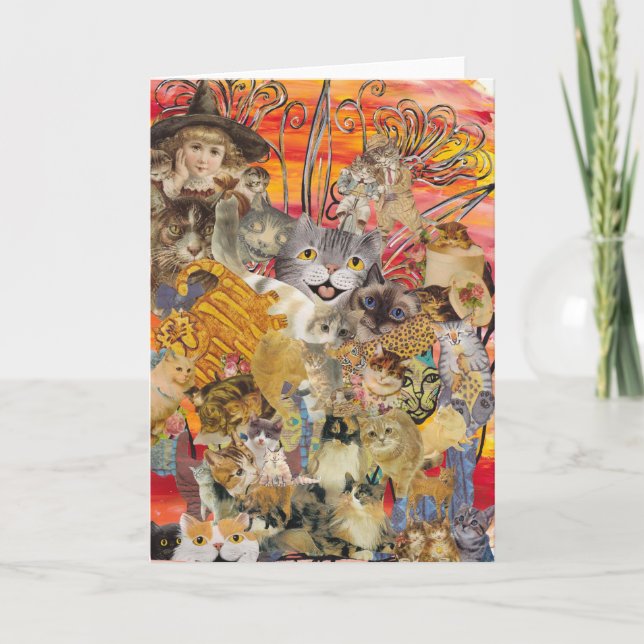 Chats une carte de voeux abondante (Devant)