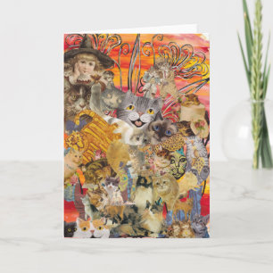 Chats une carte de voeux abondante