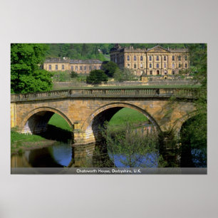 Chatsworth Haus, Derbyshire, Großbritannien Poster