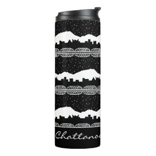 Chatt Skyline Black and White Thermal Tumbler Thermosbecher