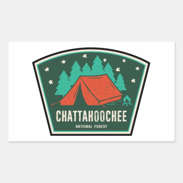 Chattahoochee National Forest Camping Rechteckiger Aufkleber (Vorderseite)