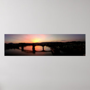 Chattanooga bei Sonnenuntergang Panoramablick Poster