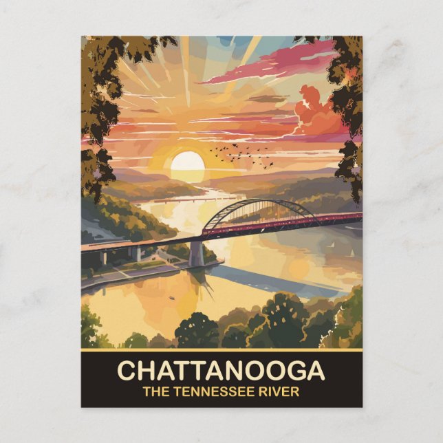 Chattanooga-Brücke, Tennessee-Fluss, Reisen Postkarte (Vorderseite)