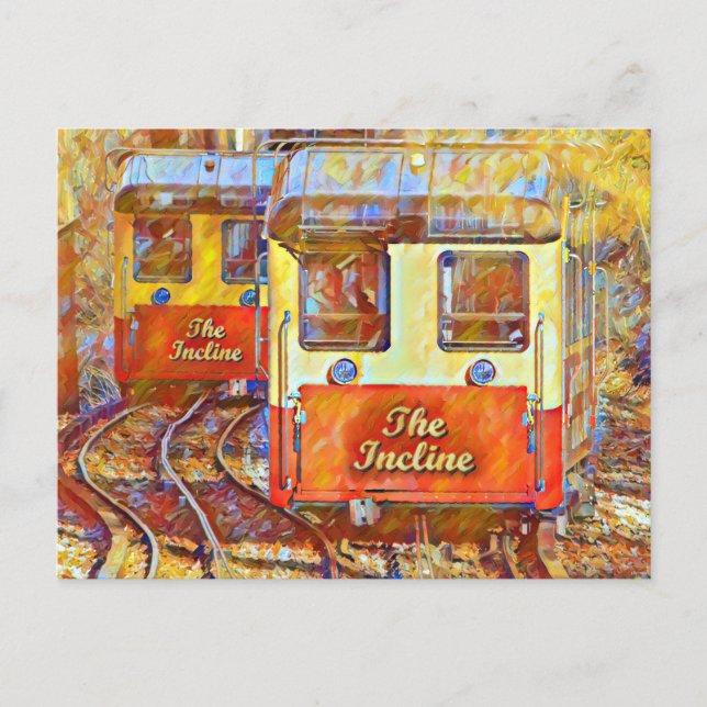 Chattanooga Incline Railway Midpoint Malerei Postkarte (Vorderseite)