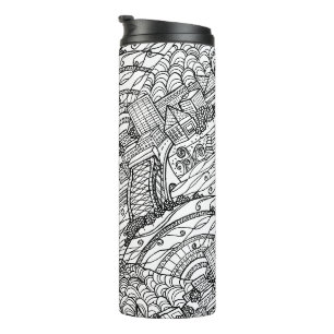 Chattanooga-launisches Schwarzweiss Thermosbecher