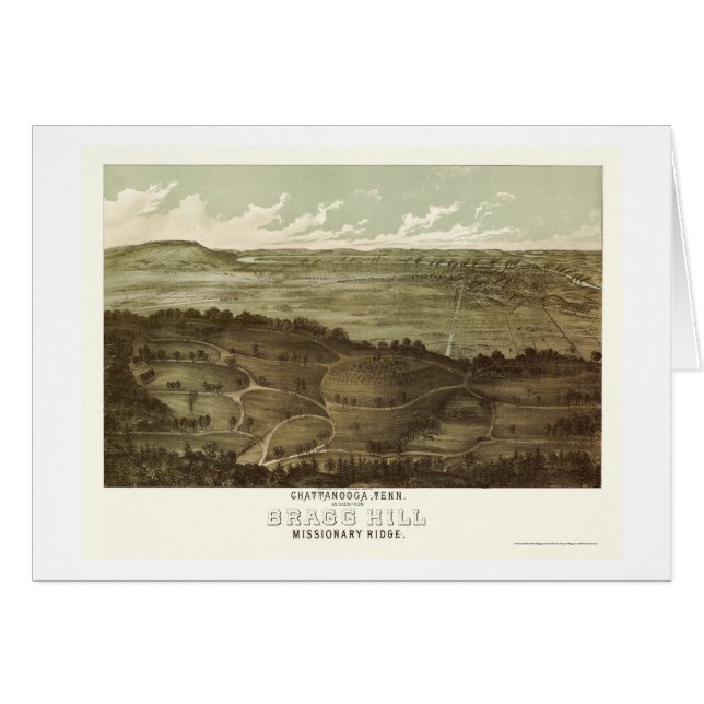 Chattanooga, panoramische Karte TN - 1887 (Vorderseite (Horizontal))