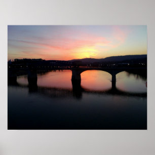 Chattanooga Sunset on Water Poster