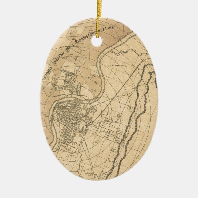 Chattanooga Tennessee 1870 Keramikornament (Vorne)