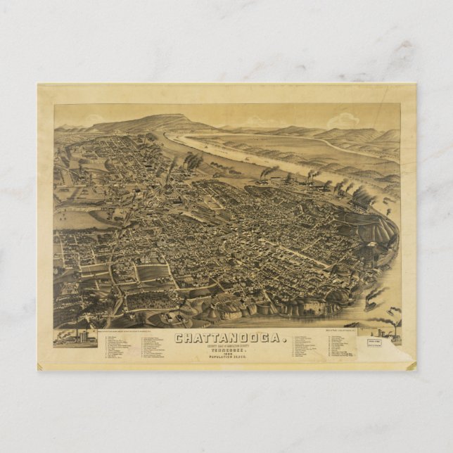 Chattanooga, Tennessee (1886) Postkarte (Vorderseite)