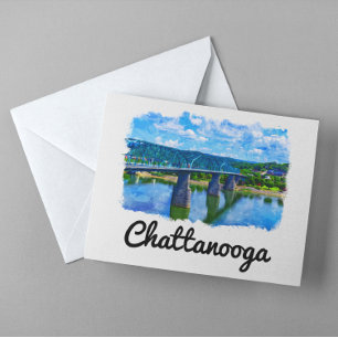 Chattanooga Tennessee Aquarell Postkarte