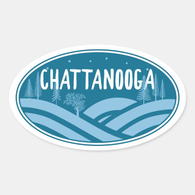 Chattanooga Tennessee Außenbereich Ovaler Aufkleber (Vorderseite)