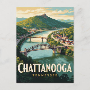Chattanooga Tennessee Fluss und Lookout Mountain Postkarte