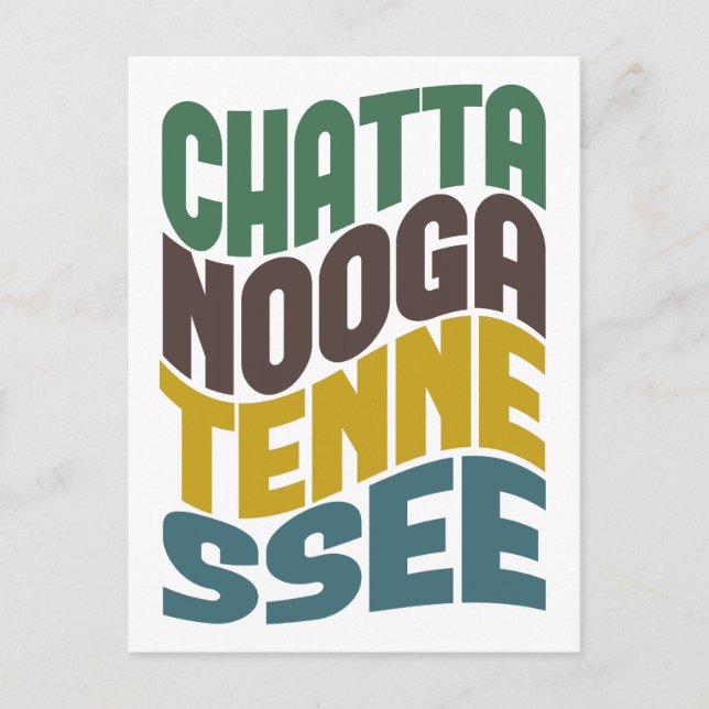 Chattanooga Tennessee Retro Wave Postkarte (Vorderseite)