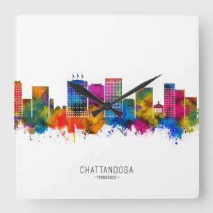 Chattanooga Tennessee Skyline Quadratische Wanduhr