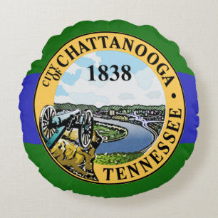 Chattanooga (Tennessee) Stadtflagge Rundes Kissen