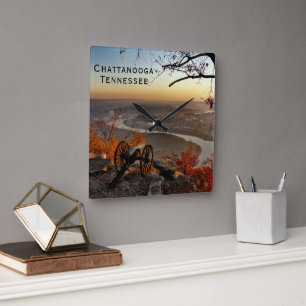 Chattanooga Tennessee vom Lookout Mountain Square Quadratische Wanduhr