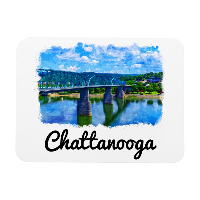 Chattanooga Tennessee Wasserfarbe Magnet (Horizontal)