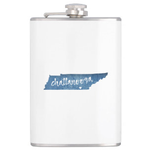 Chattanooga Tennessee Wood Grain Flachmann