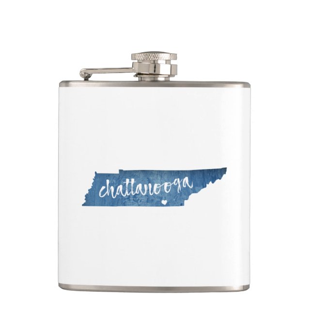 Chattanooga Tennessee Wood Grain Flachmann (Vorderseite)