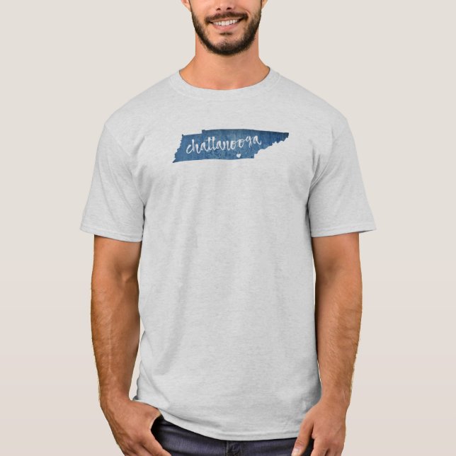 Chattanooga Tennessee Wood Grain T-Shirt (Vorderseite)