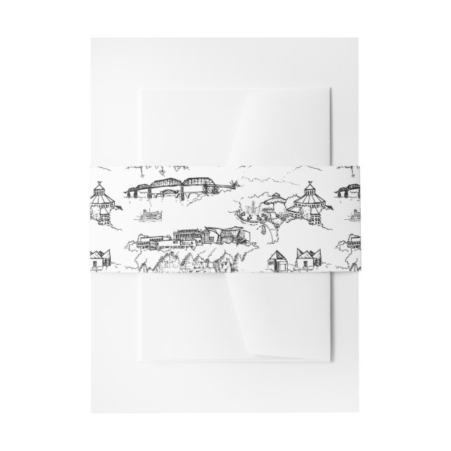 Chattanooga Toile Black und White Einladungsbanderole (Vorderseite Beispiel)