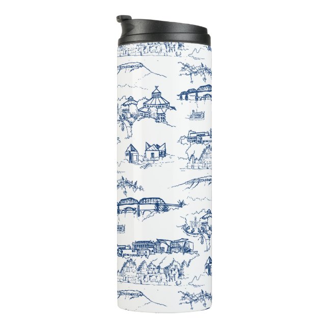 Chattanooga Toile Blue Thermosbecher (Nach rechts gedreht)