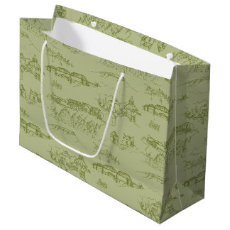 Chattanooga Toile Green Große Geschenktüte