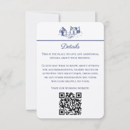Chattanooga Toile Navy und White Enclosure Card Mitteilungskarte
