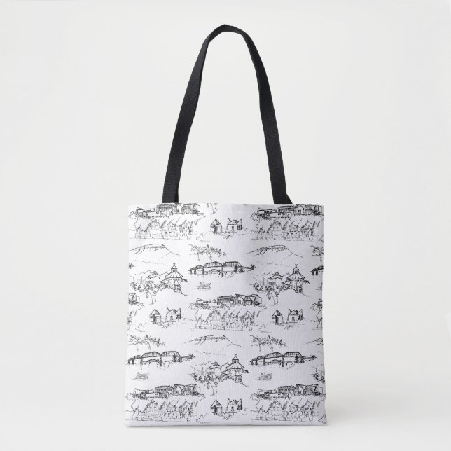 Chattanooga Toile Schwarzweiss Tasche (Vorderseite)