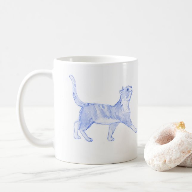 Chatte / Chat en train de marcher tasse (Avec donut)