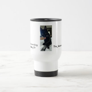 Chatte de mug avec langue à distance en blanc inox