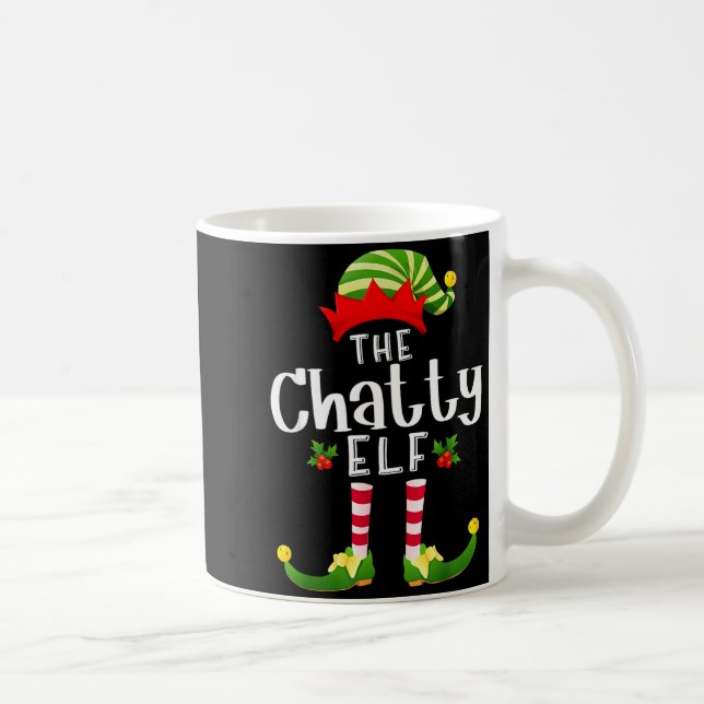 Chatty Christmas Elf Matching Pajama X-mas Party  Kaffeetasse (Rechts)