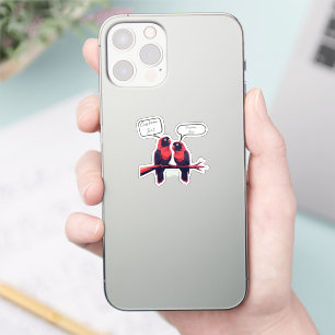Chatty Companies: Personalisiertes Lovebirds-Noteb Aufkleber