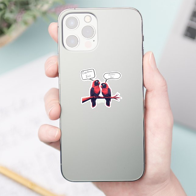 Chatty Companies: Personalisiertes Lovebirds-Noteb Aufkleber (Telefon)