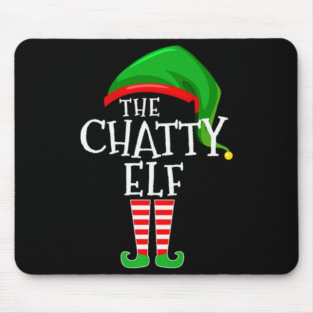 Chatty Elf Family Matching Group Christmas Premium Mousepad (Vorne)