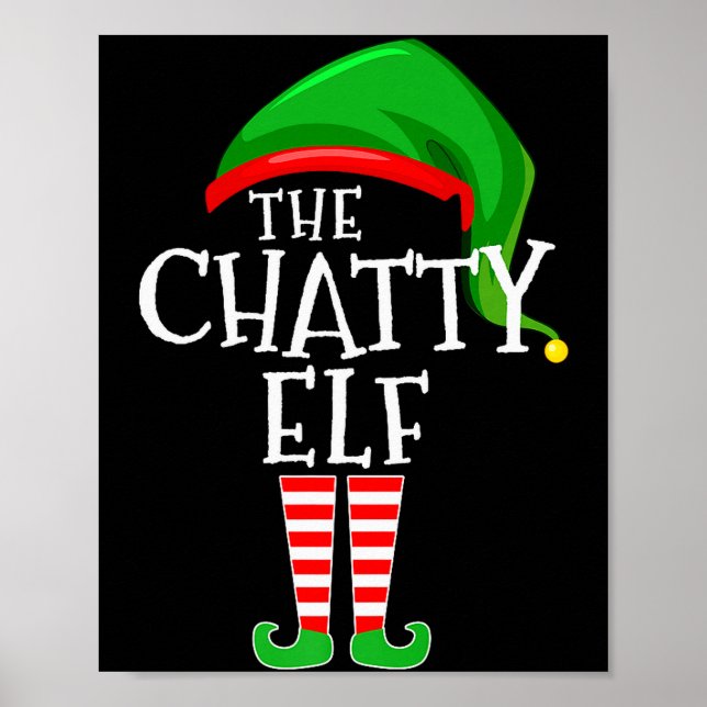 Chatty Elf Family Matching Group Christmas Premium Poster (Vorne)