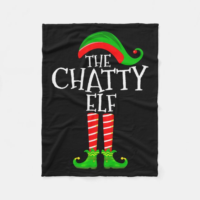 Chatty Elf Funny Matching Family Group Christmas P Fleecedecke (Vorderseite)