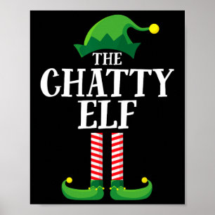 Chatty Elf Matching Family Group Weihnachts-Party  Poster