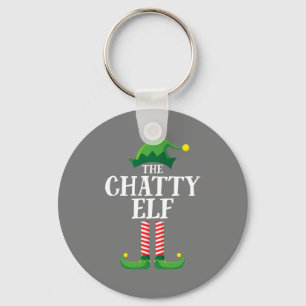 Chatty Elf Matching Family Group Weihnachts-Party Schlüsselanhänger