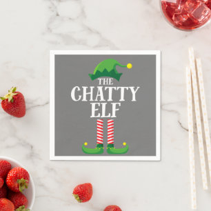 Chatty Elf Matching Family Group Weihnachts-Party Serviette