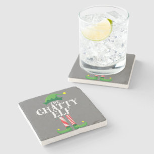 Chatty Elf Matching Family Group Weihnachts-Party Steinuntersetzer