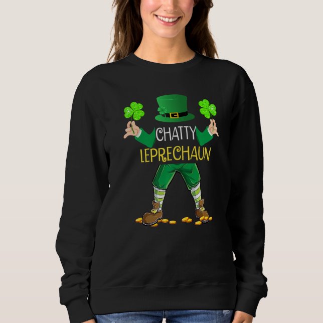 Chatty Leprechaun Boys St Patricks Day Funny Sweatshirt (Vorderseite)