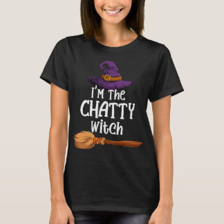 Chatty Witch Funny Halloween Kostümhut & Broom T-Shirt
