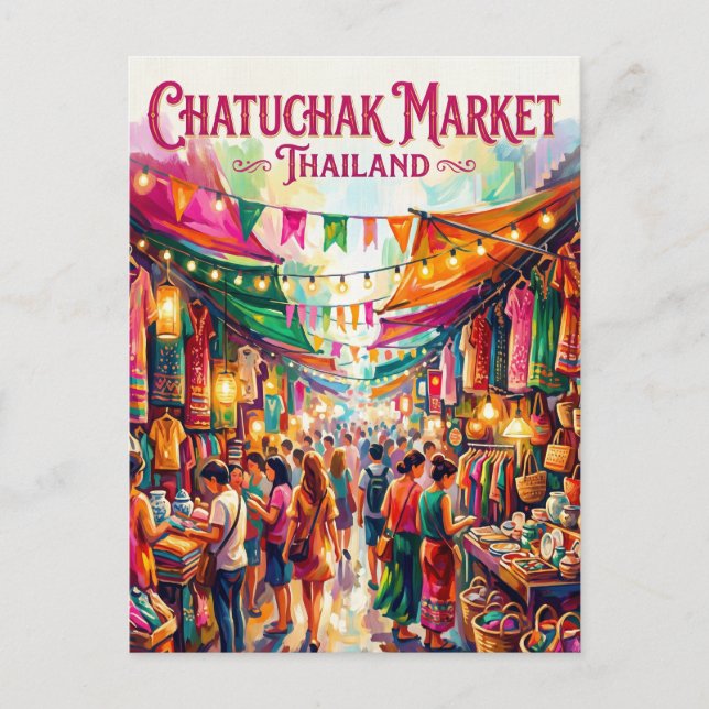 Chatuchak Markt Thailand Postkarte (Vorderseite)